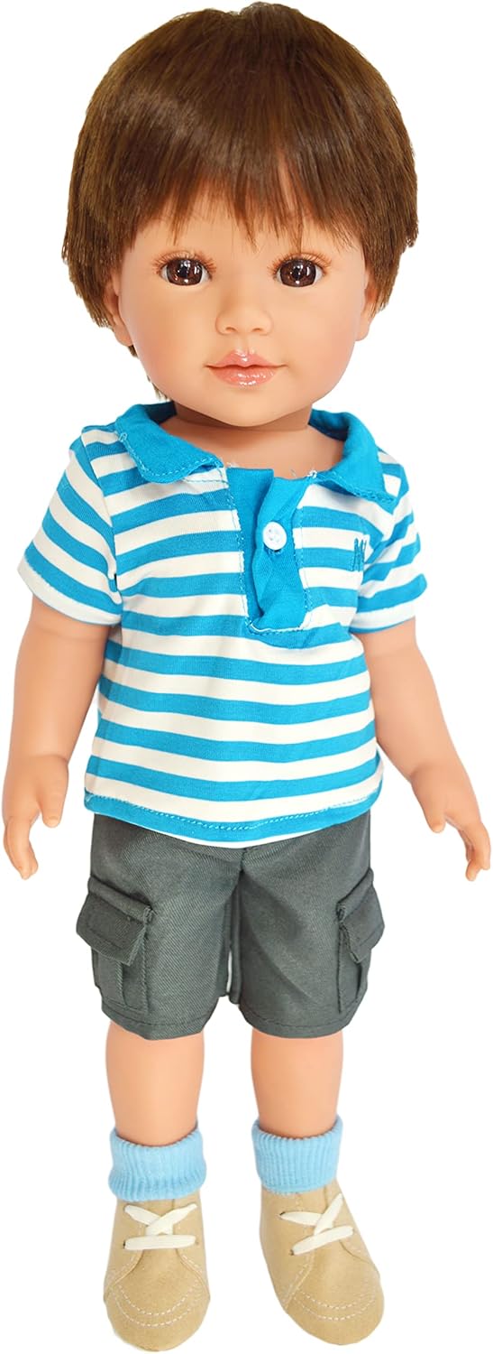 18 Inch Boy Doll Clothes, Blue Striped Shirt and Nigeria Ubuy - Main Image