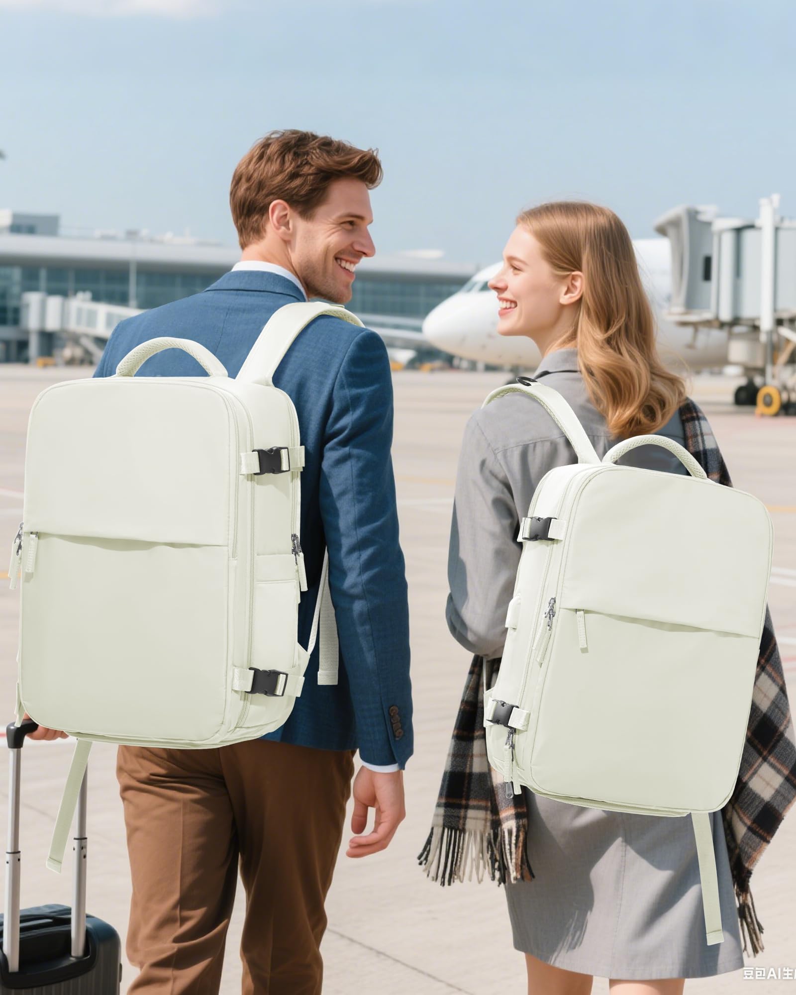 SZLX Zaino Ryanair 40x30x20 Sottovuoto Zaino da Viaggio 40x30x20 Wizzair Bagaglio a Mano 40x20x25 Borse da Cabina per Easyjet 45x36x20 Donna con USB Adatto a PC da 14 Pollici, Valigia con Sottovuoto