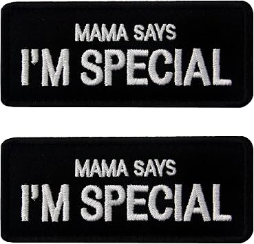 2 Pcs Dog Patches,Mama Says Im Special Tactical Patch, Funny Military Morale Badge, Embroidered Applique Fastener Hook and Loop Patch for Backpacks, Dog Harnesses,Service Animal Vests,Tactical Gear