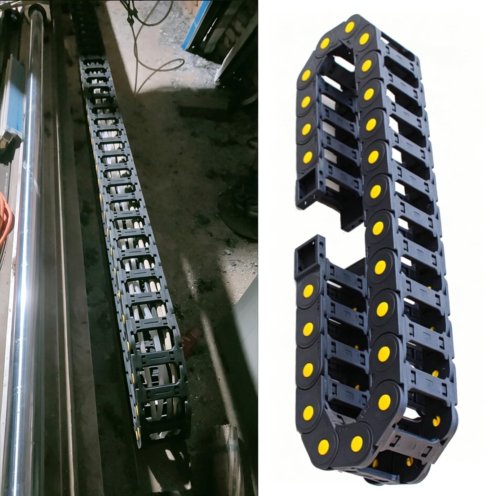 Wdjbpsh 1.38X2.95in/35X75mm Reinforced Nylon Drag Chain, R75 Bending Radius Cable Wire Carrier For Cnc Lathe Engraving Machines, Openable Bridge Type(,3.3Ft/1M)