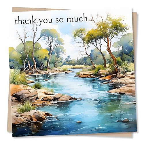 Thank You Card - Beautiful River Scene - Thank You So Much - Made in UK