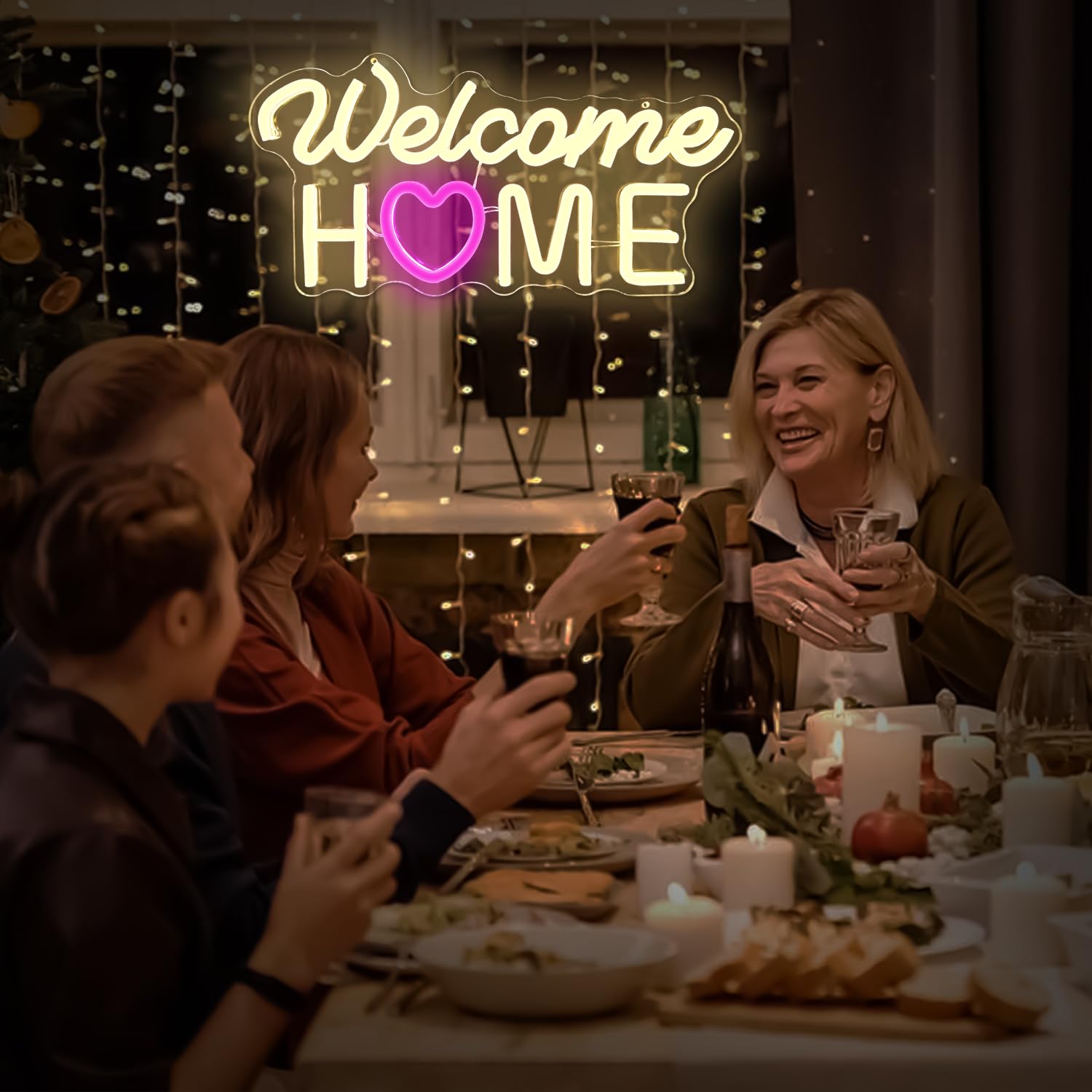 Neonowe znaki "Welcome Home" do dekoracji ścian, neonowe światła, USB, LED, możliwość ściemniania, powitalny znak powitalny do armii wojskowej, powrót do domu, dekoracje na imprezę