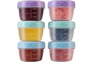 6-Pack Reusable Sauce Containers with Lids: Leakproof, Microwaveable, and Dishwasher-Safe Graduated Condiment To-Go Pots