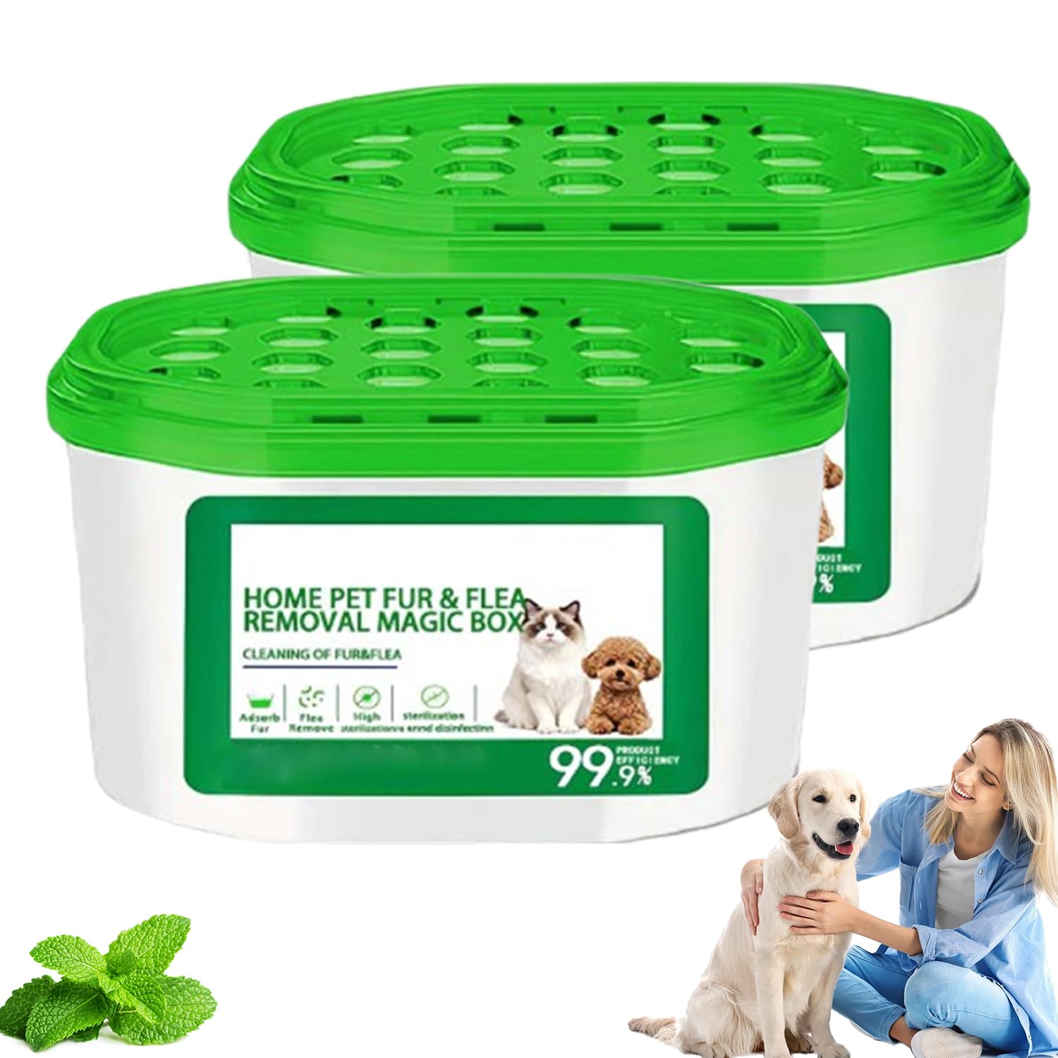 Pet Hair Removal Magic Box,Home Pet Fur & Removal Magic Box, 360° All-Aroundcoverage, 400ml Portable Eliminator & Dust Collector for Bedroom, Living Room (2pcs)