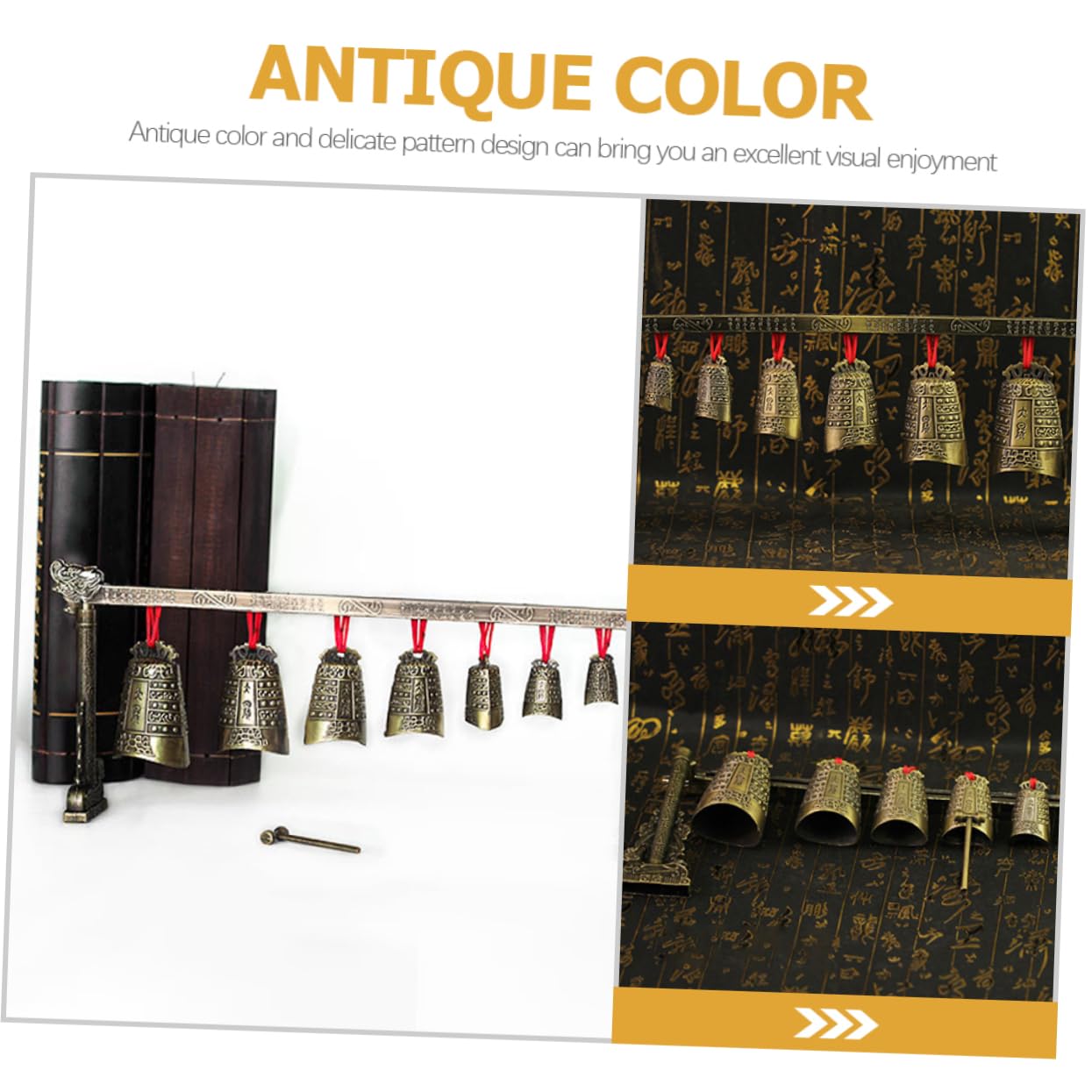 Toddmomy Antique Chimes Musical Instrument Gong Chime Decoration Desktop Accessory