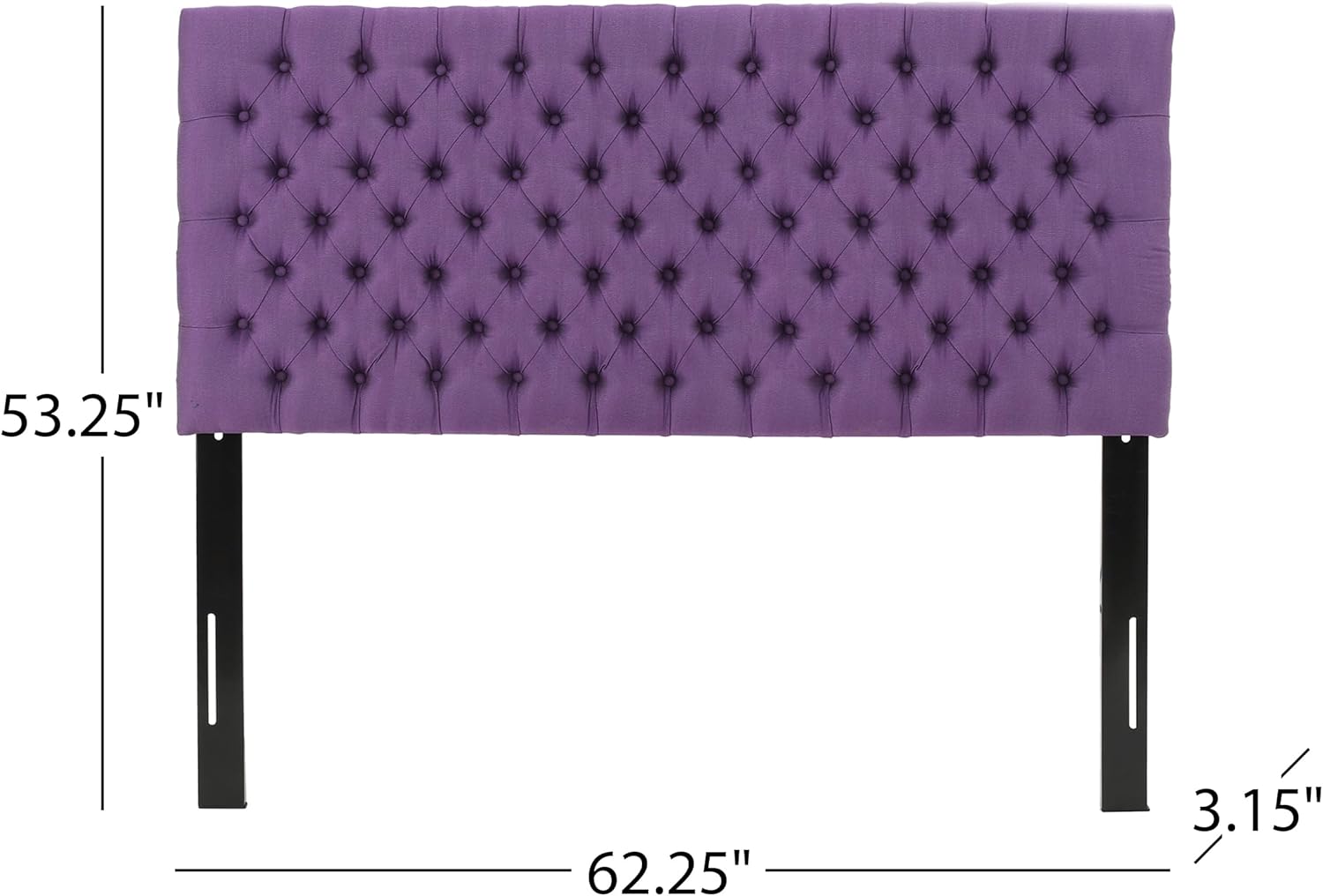 Queen Headboard, 62" inch Tufted Upholstered Headboards, Modern Full Size Bed Headboard with Button Decoration Adjustable Height, Comfort Backrest, Easy Assembly (Light Purple + Fabric)