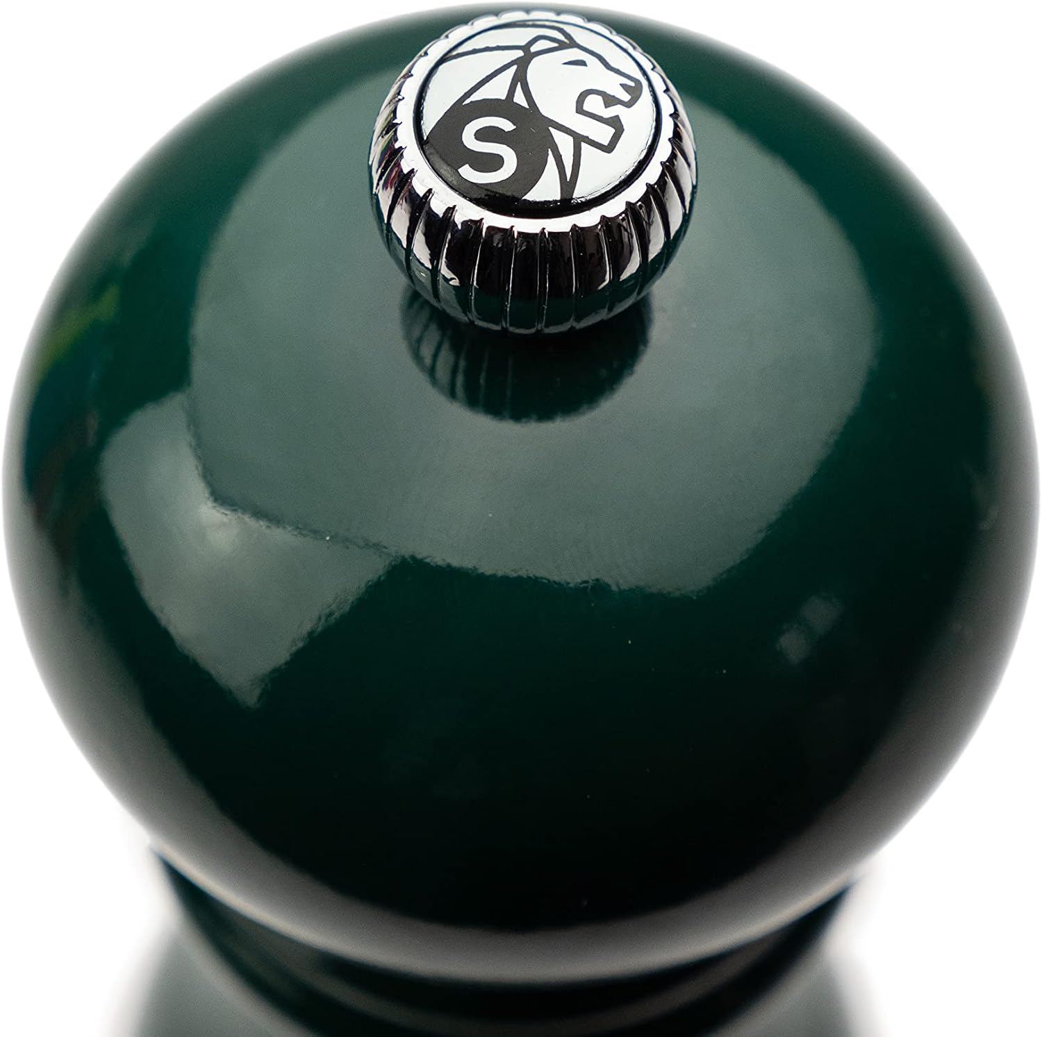 Manual Wooden Salt Mill in Forest Green Gloss, 18cm - 7in.