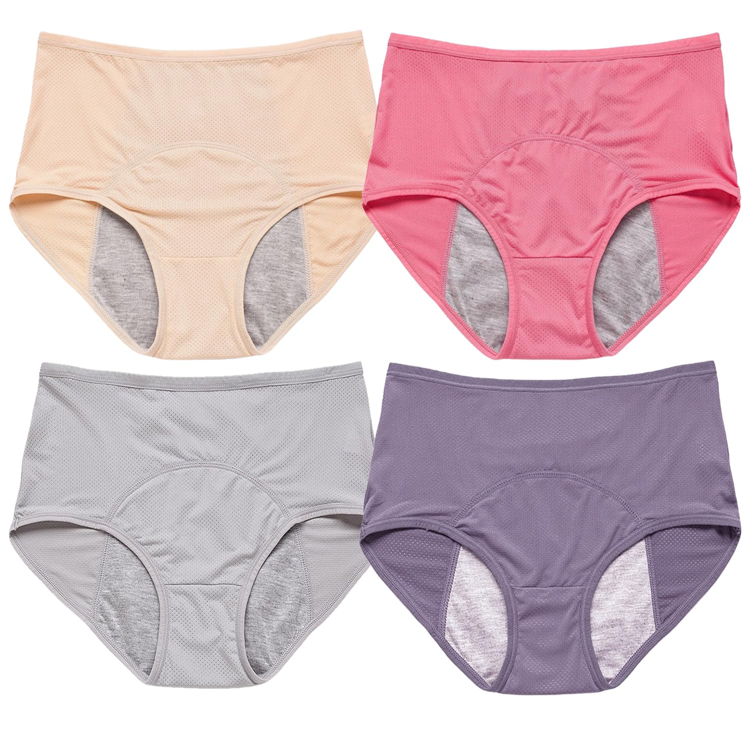 DoandcanEverdries Leakproof Ladies Underwear, Everdries Leakproof Panties for Over 60, Incontinence Underwear for Women (4Pcs-B,2XL)