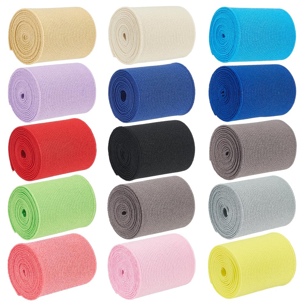 Bande Élastique Plate De Couture - 8 M X 50 Mm - Polyester Bleu Royal - Pour Ceintures, Pantalons, Vêtements