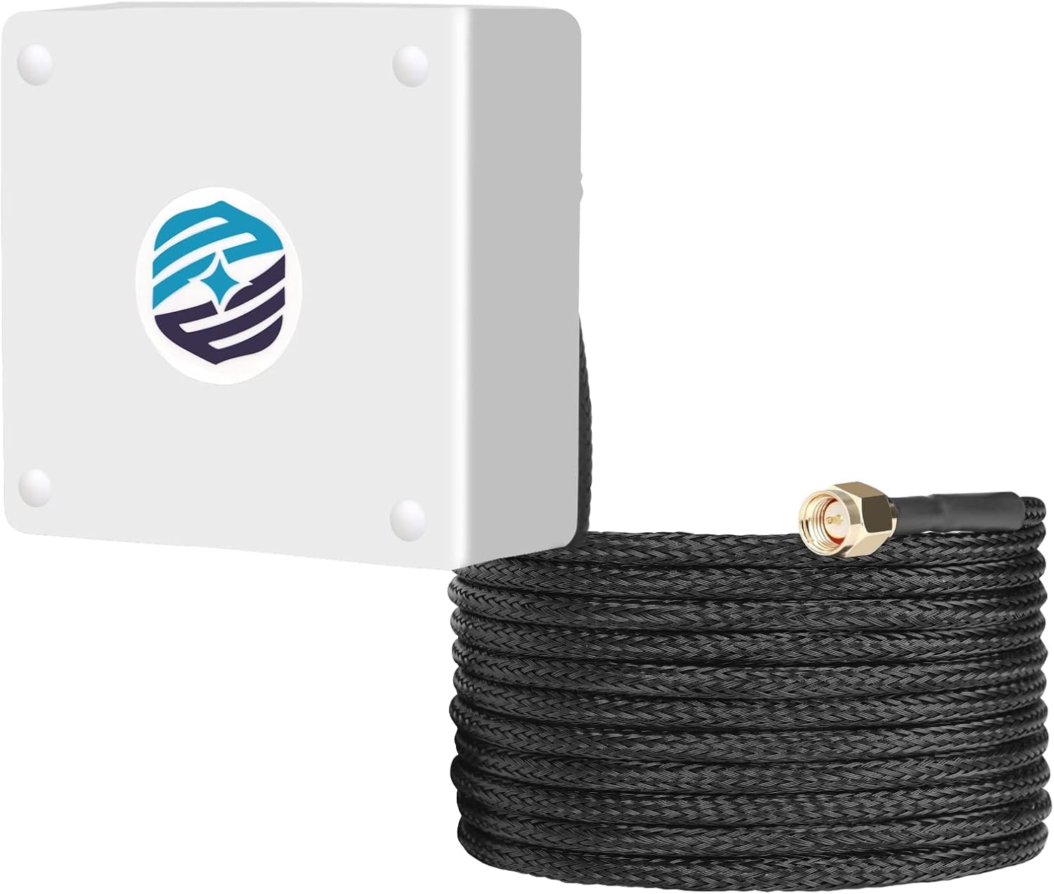 Maswell GNSS GPS-Antenne SMA-Stecker, GPS GLONASS BEIDOU GAILEO L1-Band 1561–1602 MHz, Schraube und -Klebehalterung, IP67 wasserdichtes, UV-stabilisiertes Nylon-Umflechtungskabel
