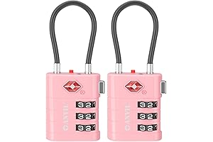 ANVIL Luggage Locks, TSA Luggage Locks, Advanced TSA008 Core, Dual Pink Padlock with Alert Indicator