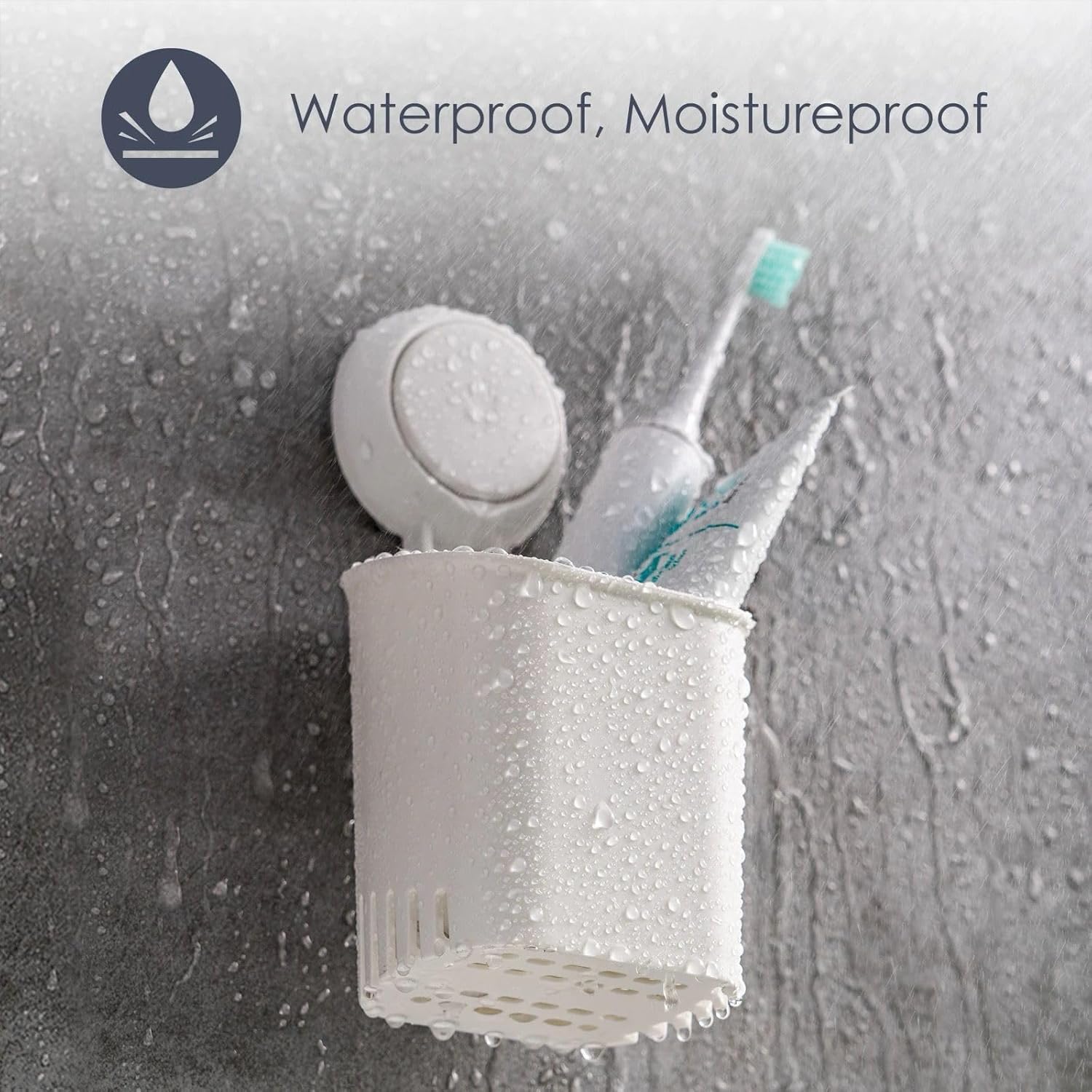 MURTISIDDH Self Adhesive Multifunctional Bathroom Organizer, Wall Mounted Holder for Toothbrushes, Toothpaste, Shaver, Razor & Make Up Brush 3
