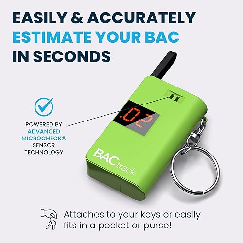 Miniatura 33 de Alcoholímetro portátil, llavero, BACtrack, prueba de alcohol en el aliento, BT-KC10-PK, Rosado, 1, 1