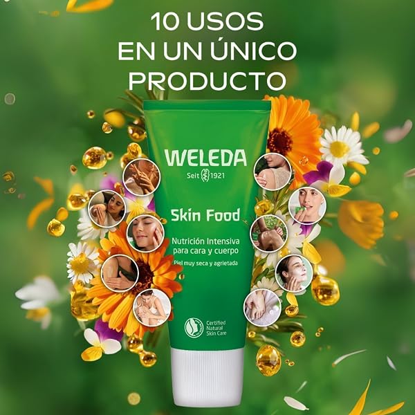 Weleda - Skin Food Original, Crema Reparadora, Nutre e Hidrata, con Aceite de Girasol y Almendra, Caléndula, Pensamiento Silvestre y Manzanilla, para Piel Muy Seca y Agrietada -75 ml - 3