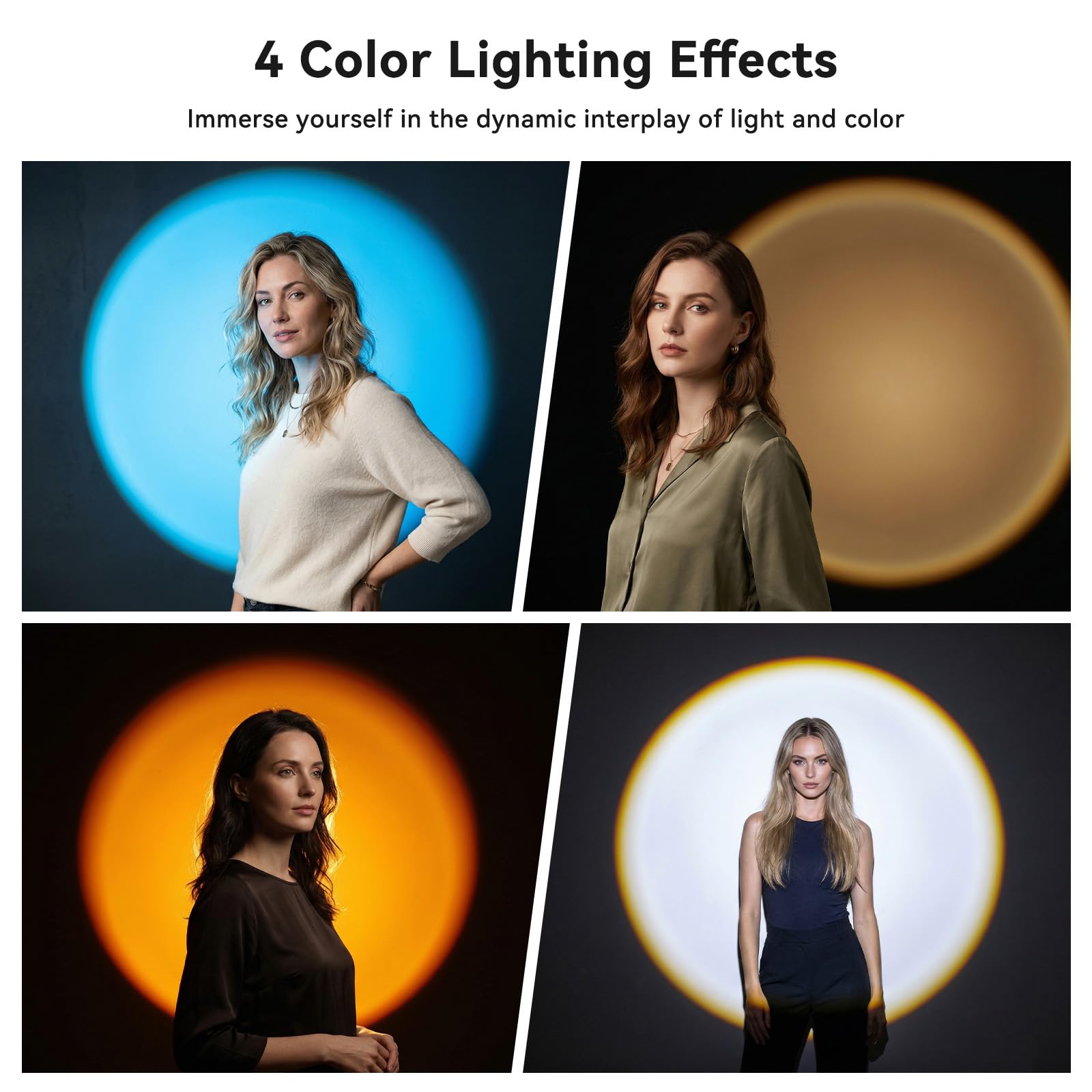 UTEBIT 12W Lumiere Tourche Photo 4 Filtres Couleur 7500mAh avec 20 GOBO Filtres Eclairage d'Ambiance en Alum et Diffuseur CRI95+ Portable Torche Photo pour Les Natures mortes, Les Courtes vidéos