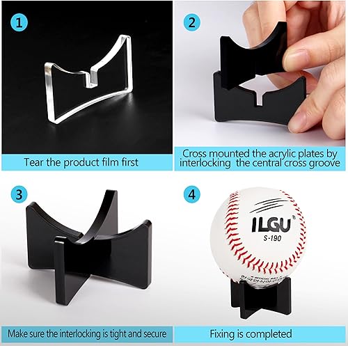Miniatura 7 de Soportes de béisbol acrílicos para exhibición de recuerdos de bola, exhibición de softbol, estante de exhibición de tenis (1.97 x 1.1 pulgadas,