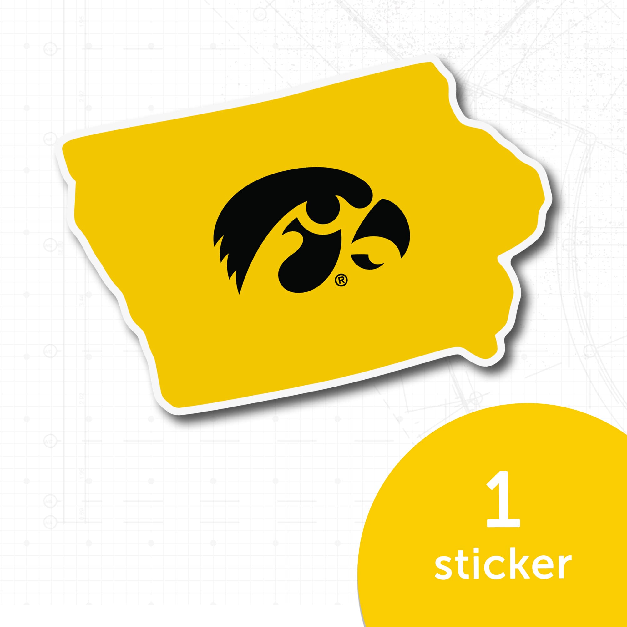 University Of Iowa Vinyl Decal Sticker - 6 Inch, Officially Licensed, For Laptop, Car, Water Bottle - View #4