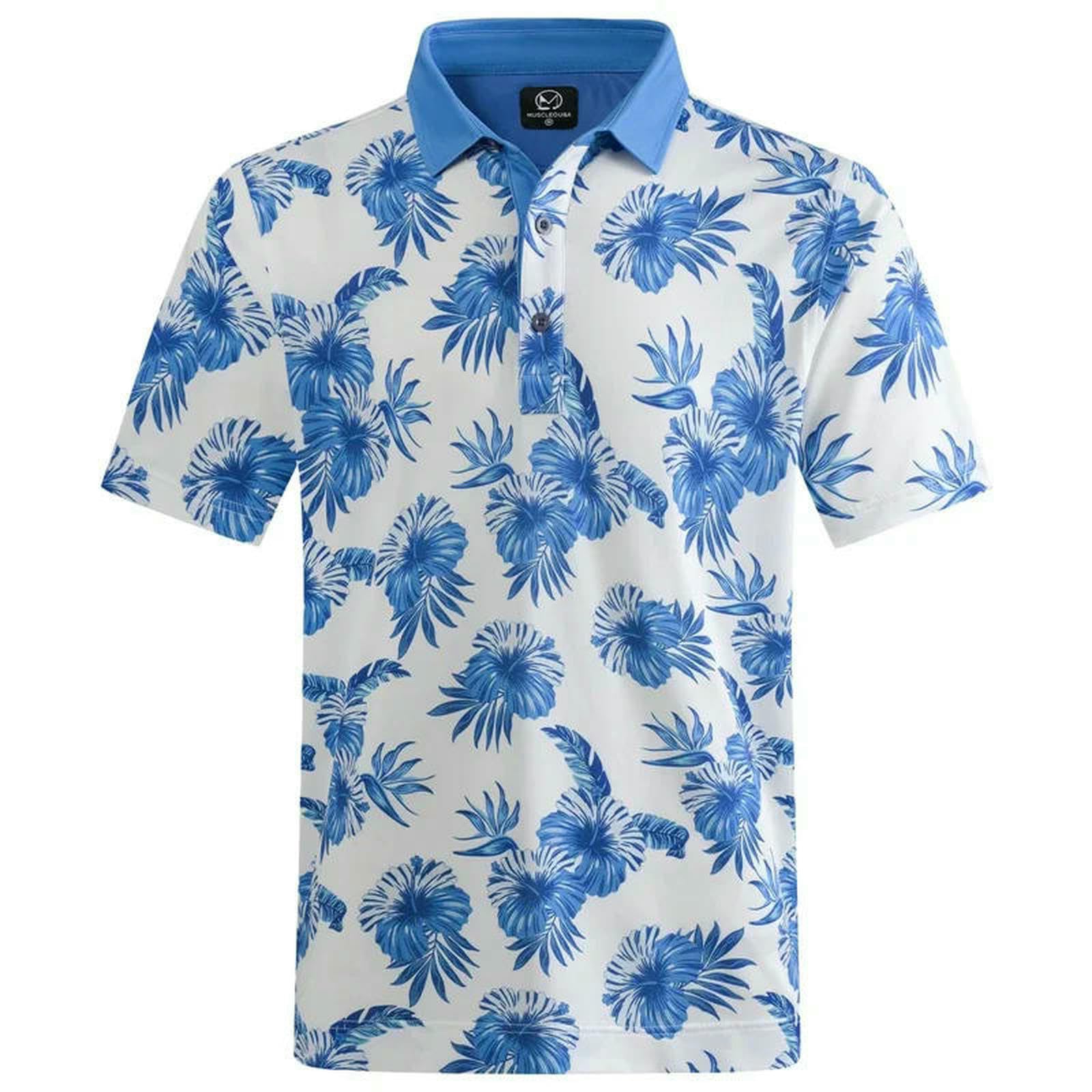 Maglietta Uomo Hawaiian Plants Camicia Uomini Estate 3D Stampa Foglie Fiore Manica Corta Golf Camicie Oversized Street Tops T-Shirt Vestiti-plbecky1031340-m