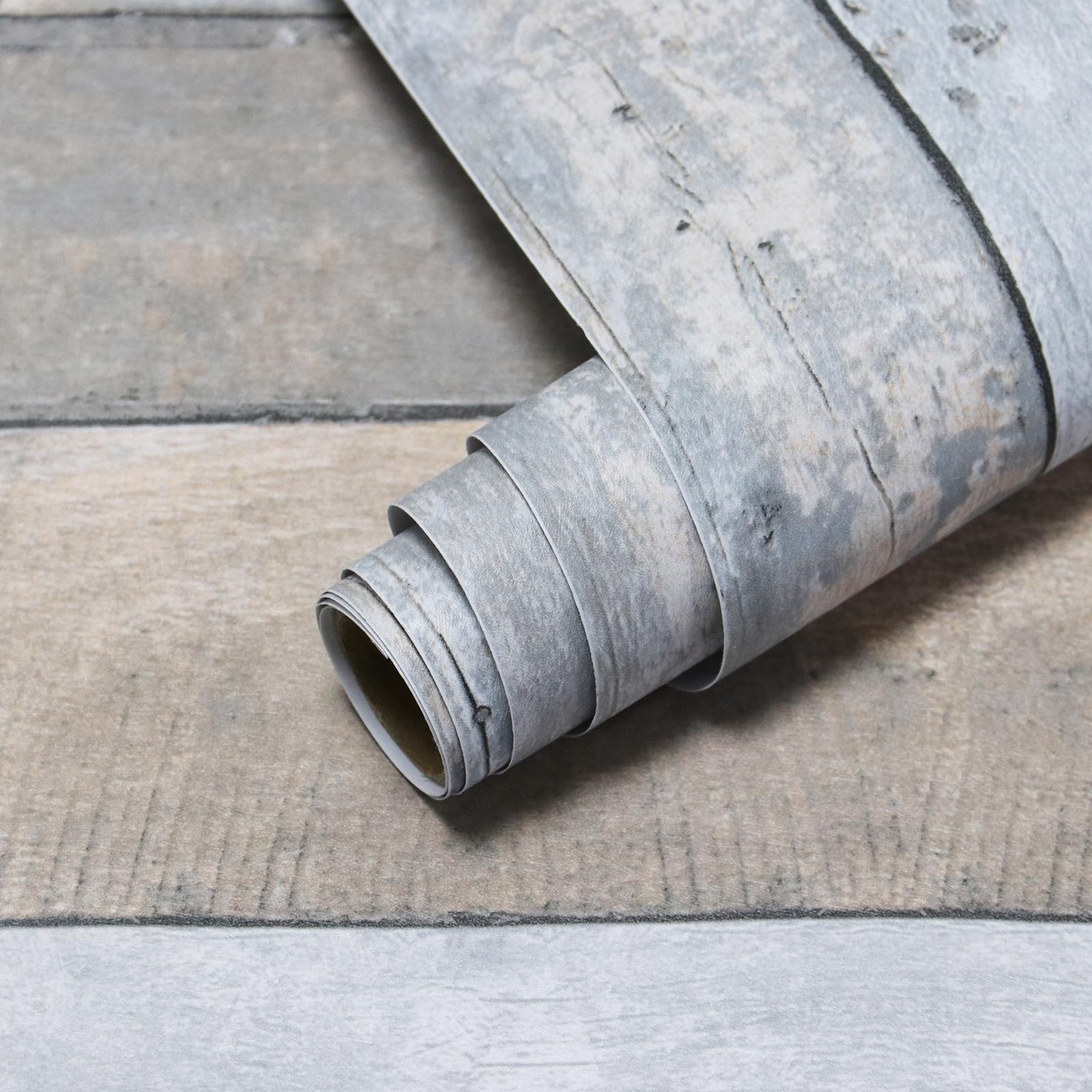 CiCiwind Wood Wallpaper Self Adhesive Vinyl Wrap Peel and Stick Wallpaper Wood Effect Sticky Back Plastic Distressed Rustic Wall Covering Paper Shelf Drawer Liner Vinyl Roll 42x300cm