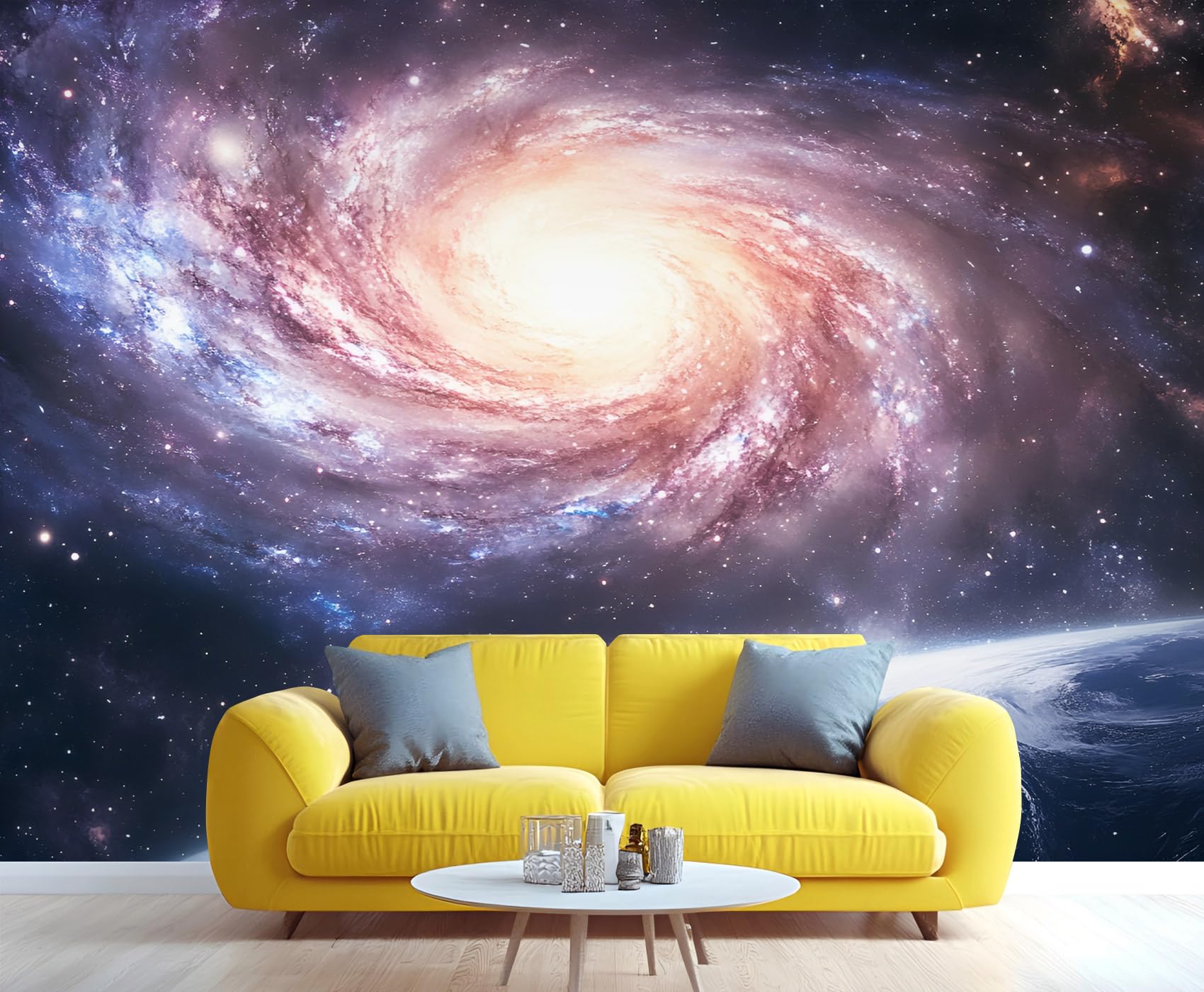 Milky Way Wandbilder, Sternenhimmel-Vortex-Wandbild, Universum-Tapete für Wohnzimmer, Schlafzimmer, TV-Hintergrund, Büro-Dekoration, 280 x 200 cm