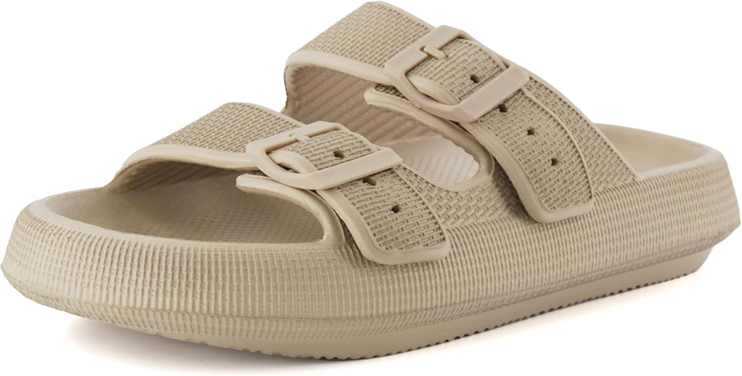 CUSHIONAIRE Fame Pillow Recovery Sandals for Women, Adjustable Double Buckle Waterproof EVA Cloud Slides for Women - Image 9