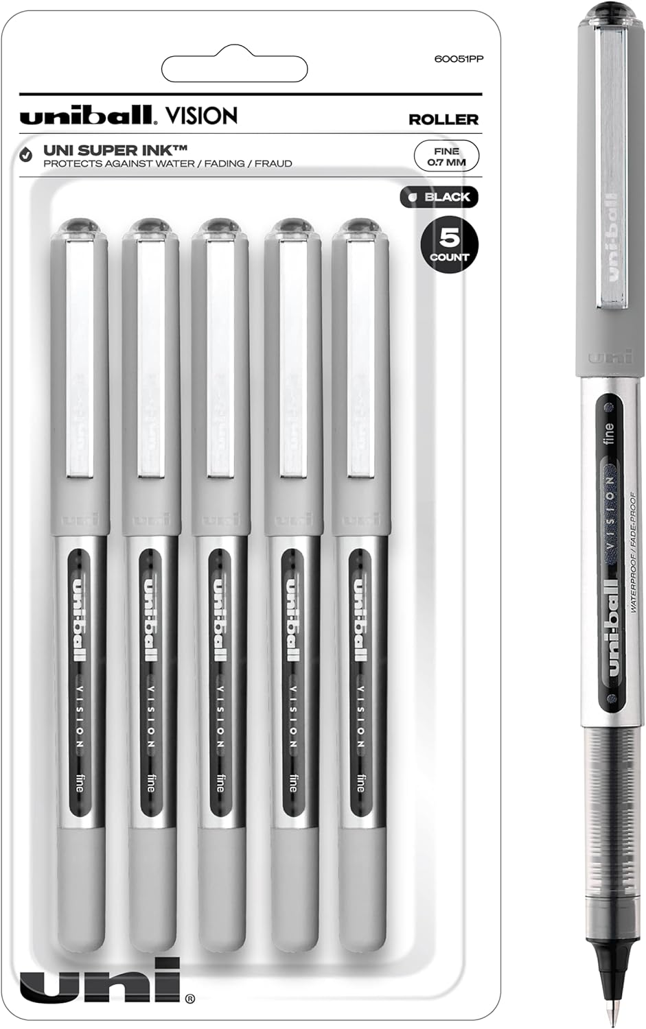 Amazon Uniball ビジョンスティックローラーボールペン 細字 ブラックインク Uniball ペン 文房具・オフィス用品