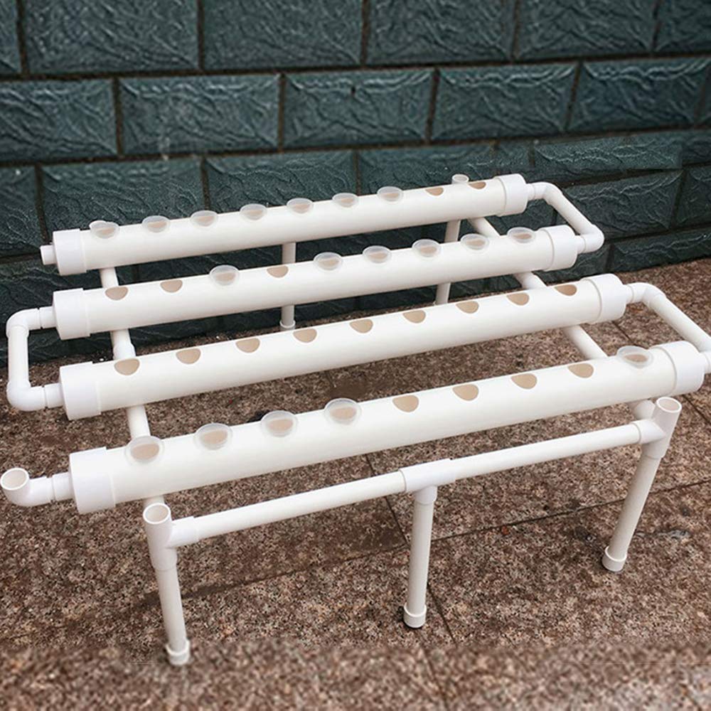 Kit de cultivo hidropónico, 36 agujeros, 4 tubos, capas de PVC, jardines acuáticos de cultivo, juego de cultivos vegetales, flores, system educativo hidropónico con bomba de agua para systems de