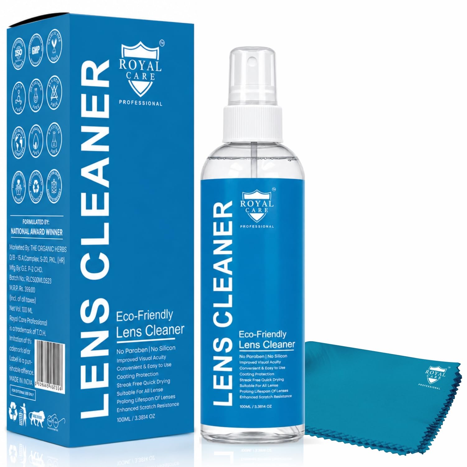 ROYAL CARE Lens Cleaner Spray Kit – 100 ml + 500 ml Refill bottles with 1 Microfiber Cloths and 1 Screw Drive – Eyeglasses, Cameras, and Lenses - Safely Cleans Fingerprints, Dust, Oil — Amazon image 13