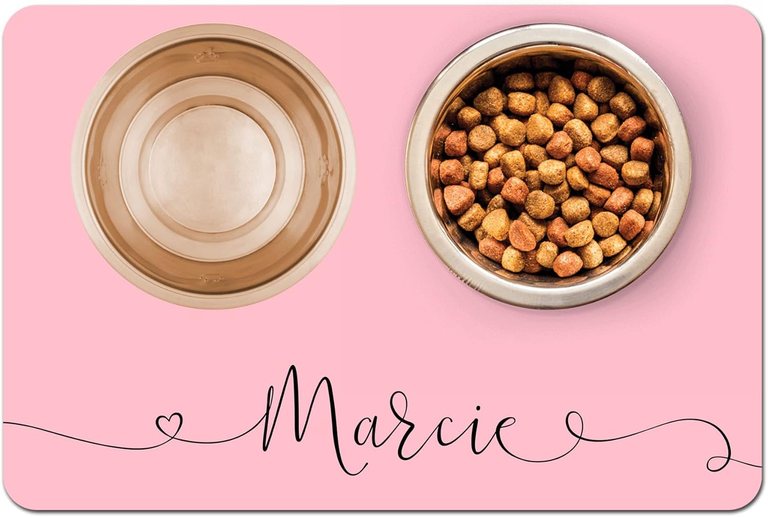 Personalized Pet Bowl Mat, Food Mat, Pet Placemat, Dog Lover - Script