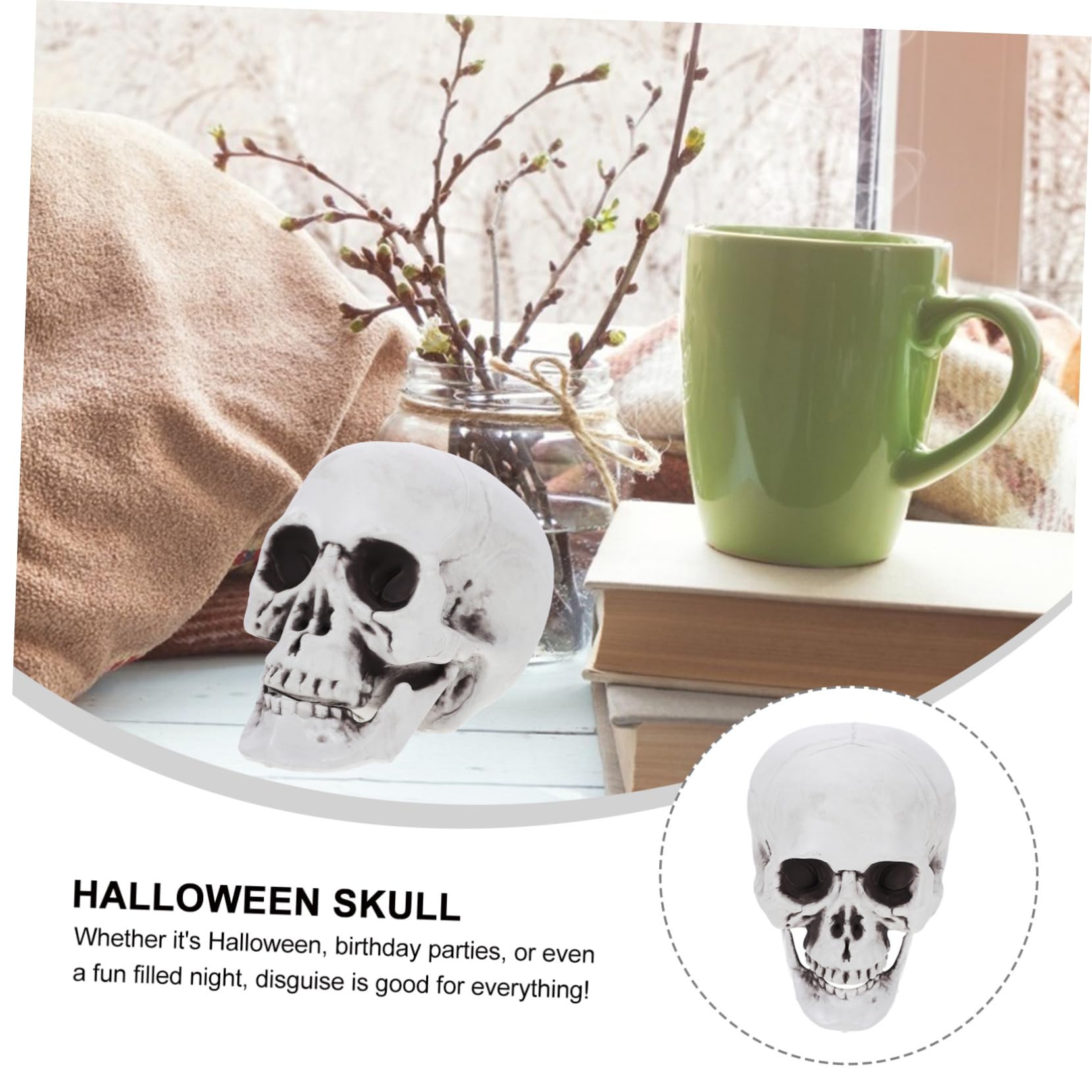 ibasenice 2 Juegos de Decoraciones de Calaveras de Halloween Calaveras de Plástico para Fiesta Accesorios de Esqueleto Accesorios de Calavera para Casa Fantasma 4 Piezas