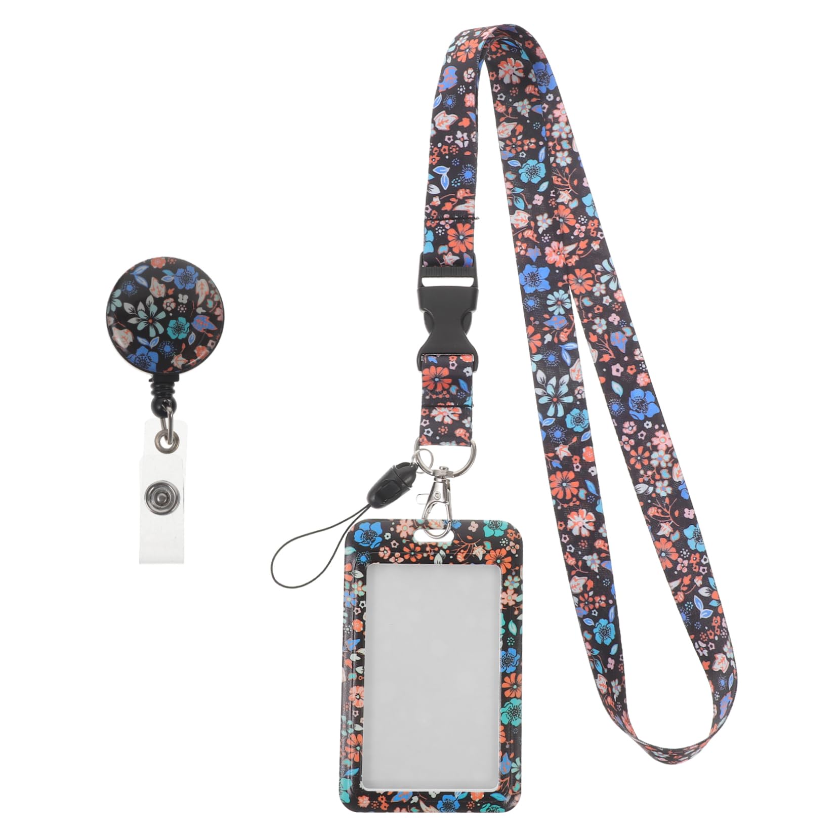 VILLCASE 5 Ensembles Floral Lanière Porte-Carte Badge Longes Motif Carte Manchon Porte-Carte D'Identité Manchon De Carte De Protection Cartes Scolaires Gardien Id Porte-Badge Porte-Carte