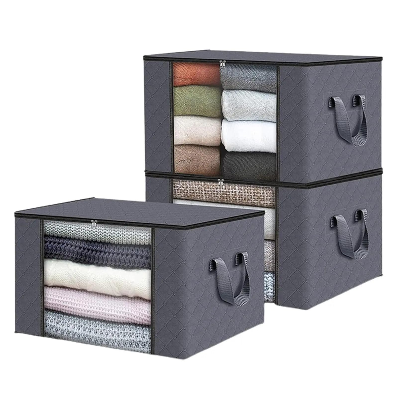 XILEUDUOD Clothes Storage Bins with Lids Fold Non Woven Fabric Storage Box