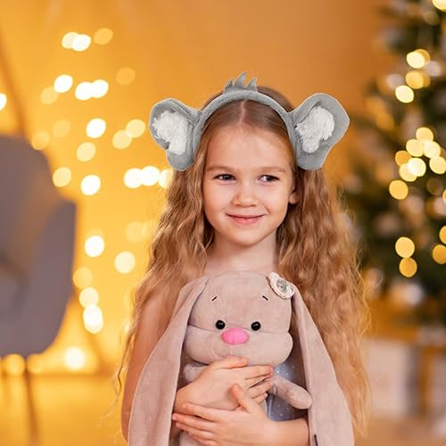 Miniatura 3 de FRCOLOR Diadema de orejas de koala de dibujos animados, diadema de orejas de koala para Halloween, disfraz de animal de koala para cosplay,