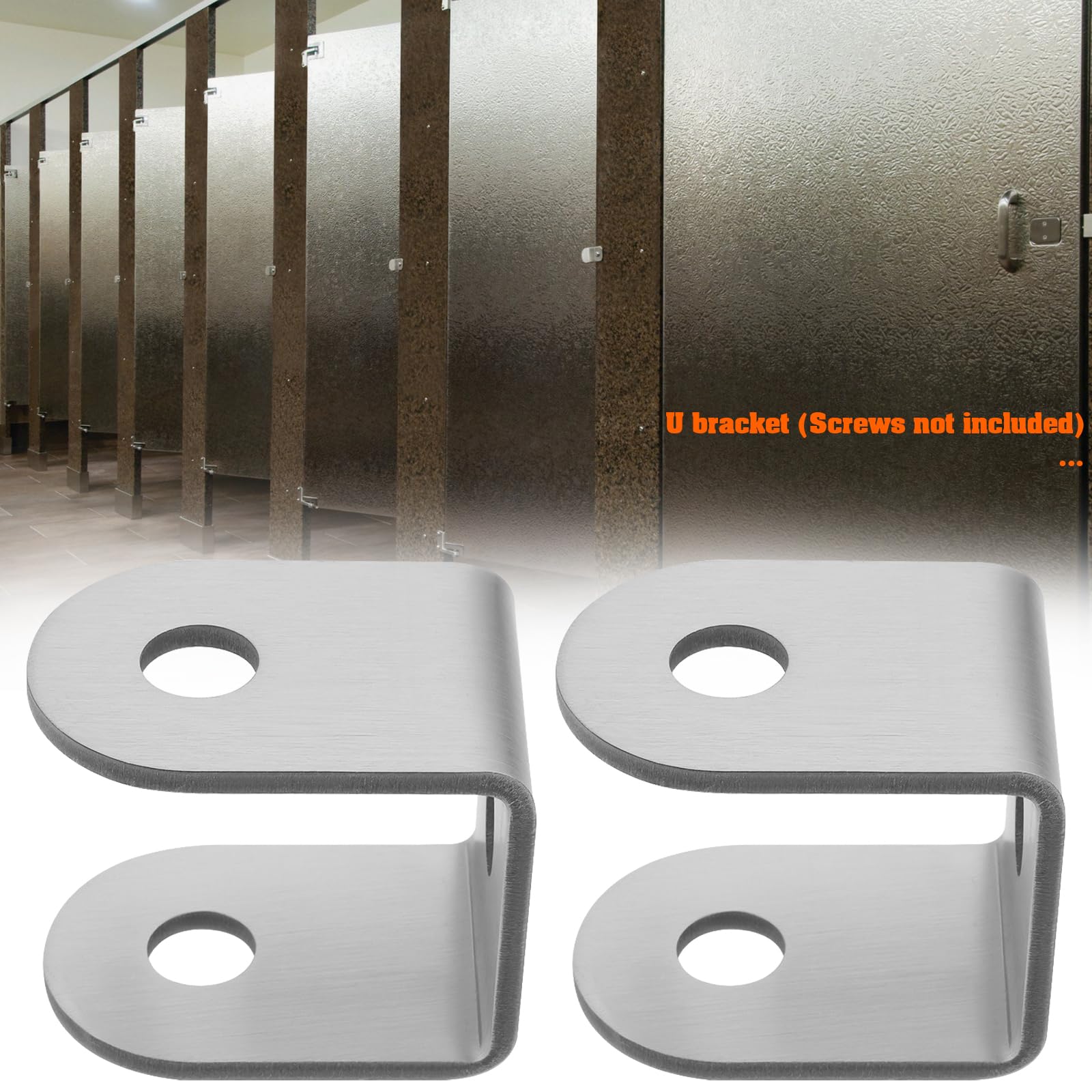 OTOTEC Lot de 10 Supports d'installation en U en Acier Inoxydable 304 épaisseur de 2,5 Mm Ouverture de 10 Mm pour Panneau de 32 Mm Cloison de Toilettes