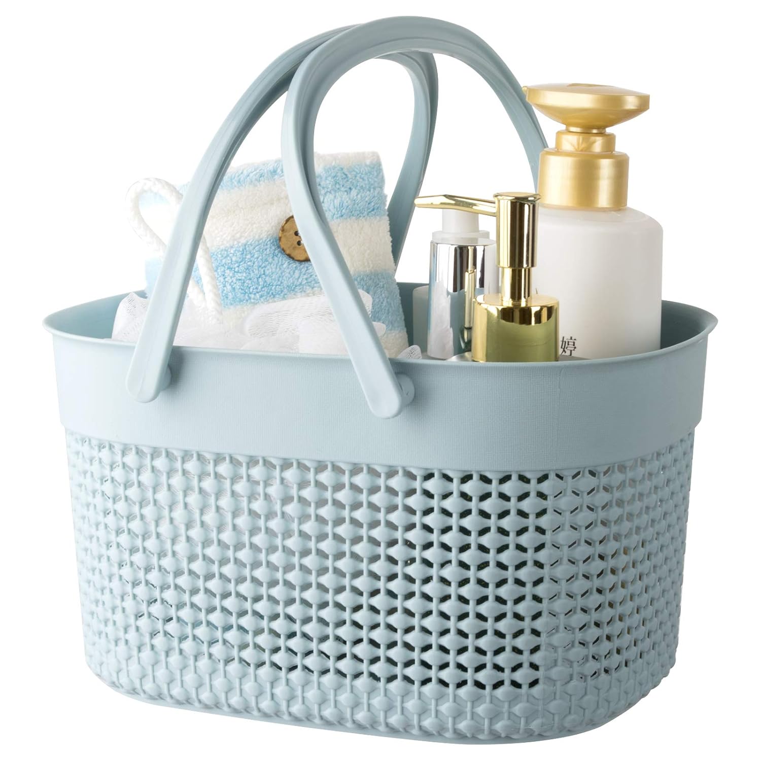 rejomiik Portable Shower Caddy Basket Plastic Organizer Storage Tote with Handles Toiletry Bag Bin Box for Bathroom College