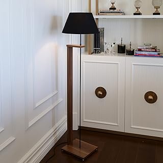 WELL HOME MOBILIARIO & DECORACIÓN Lámpara de pie con 100% WOODEN color Negro