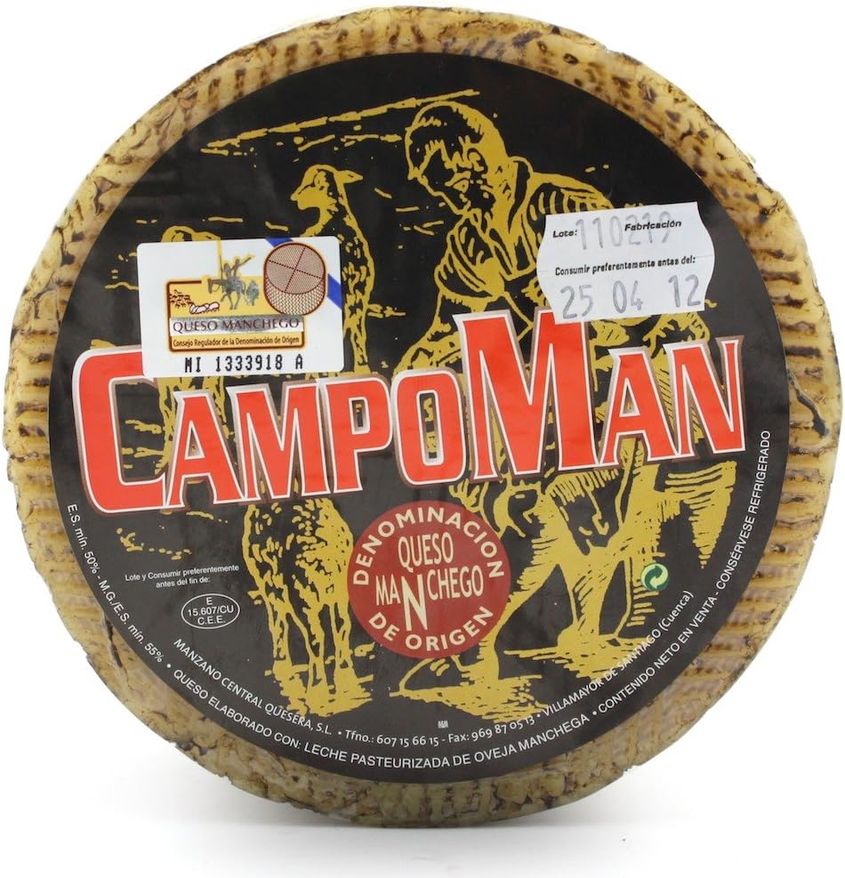 CampoMan Manchego Cheese, D.O, Extra Mature (6 Months) 1 kg