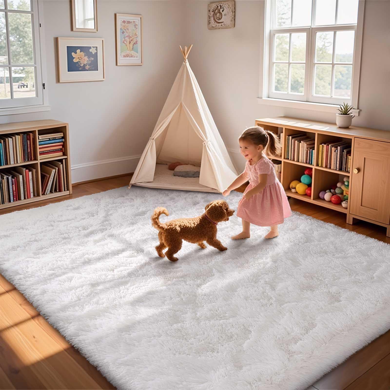 White Fluffy&Soft Area Rug