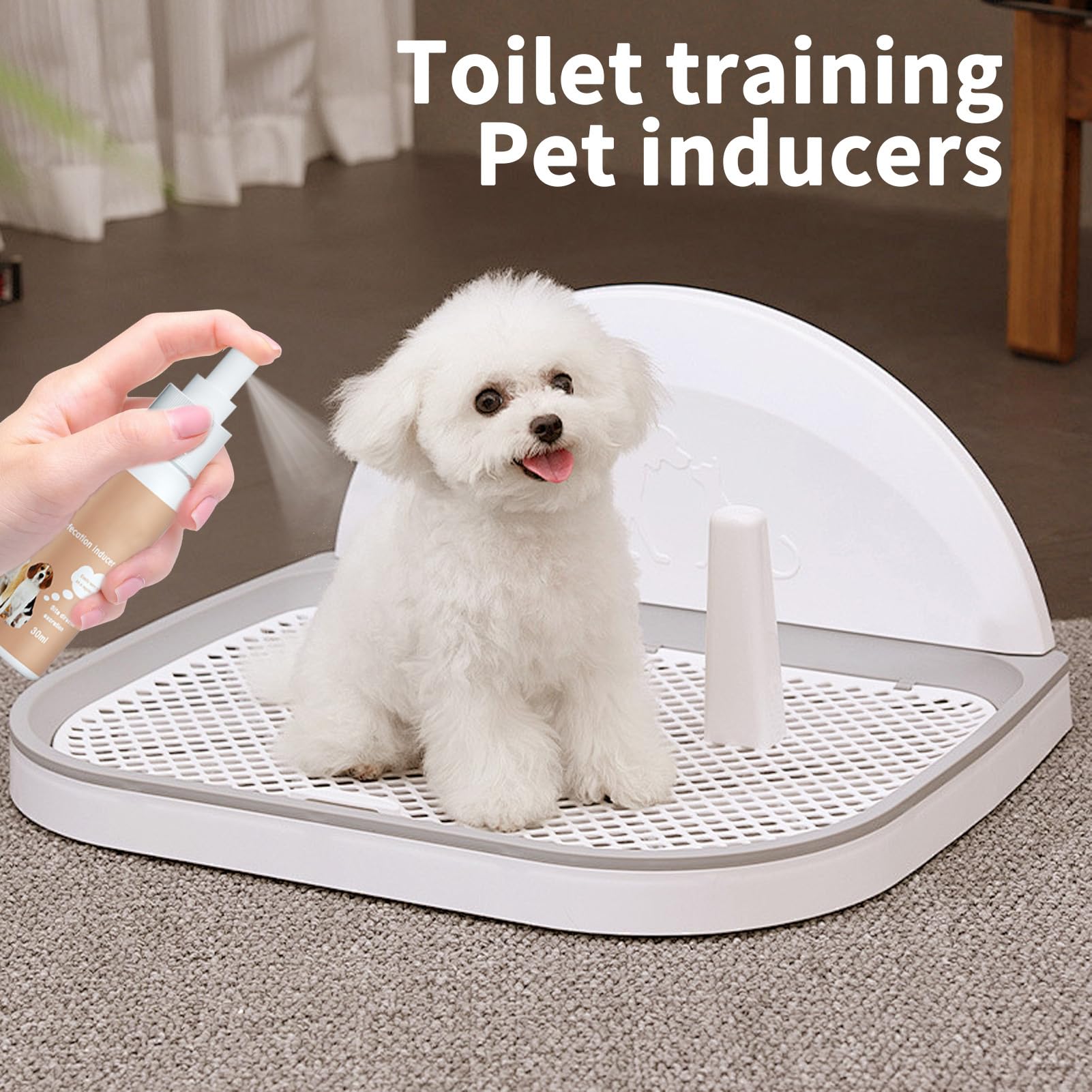 Spray d'apprentissage de la propreté pour chien, parfum naturel, 1 pièce, spray d'apprentissage de la propreté, attractif pour pipi pour animaux domestiques, application facile ciblée, pour tapis ou
