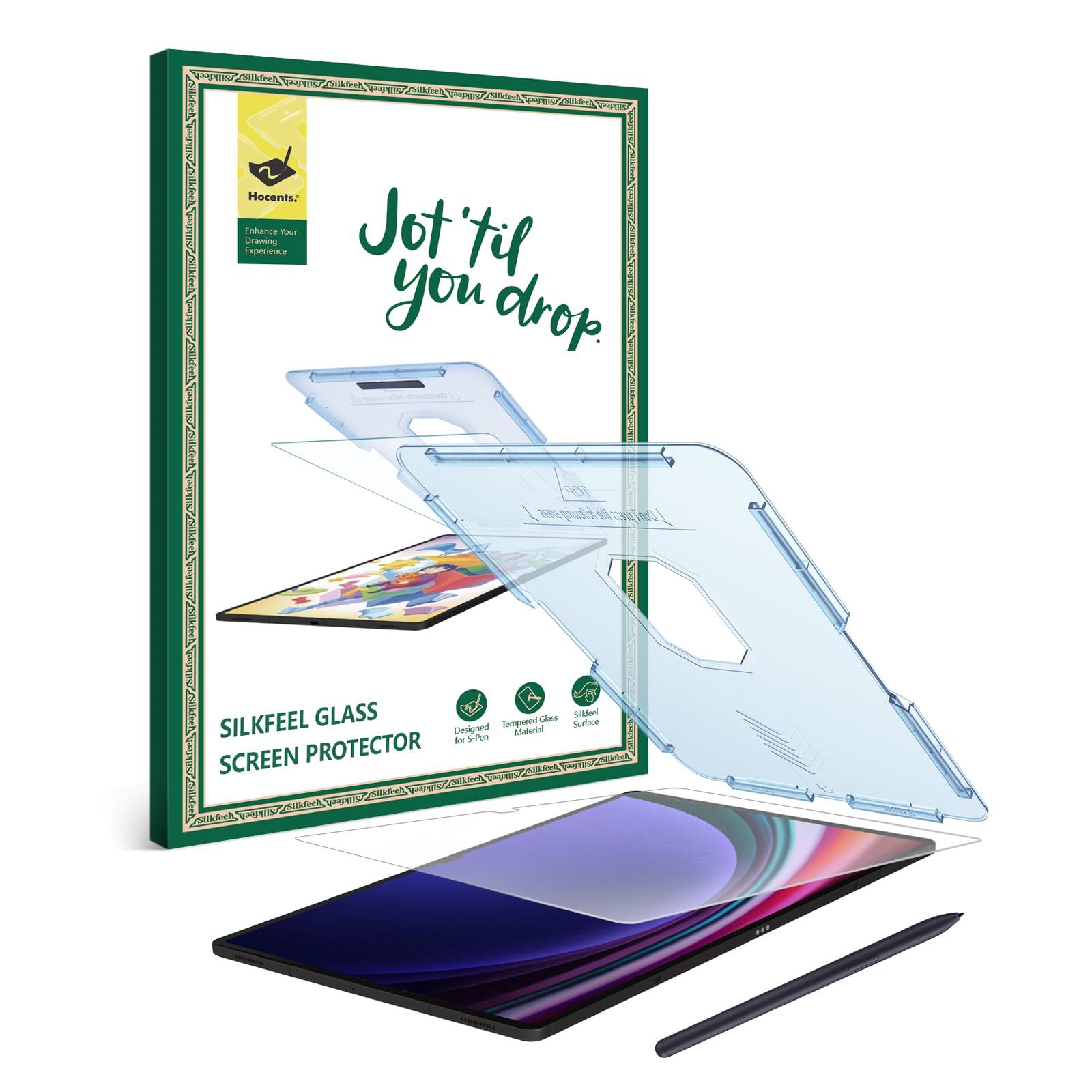 Silkfeel Glass Screen Protector Compatible with Samsung Galaxy Tab S9 Ultra / S8 Ultra 14.6 inch 2023 & 2022 [Auto-Alignment Tool] [Tempered Glass] [EZ Kit]