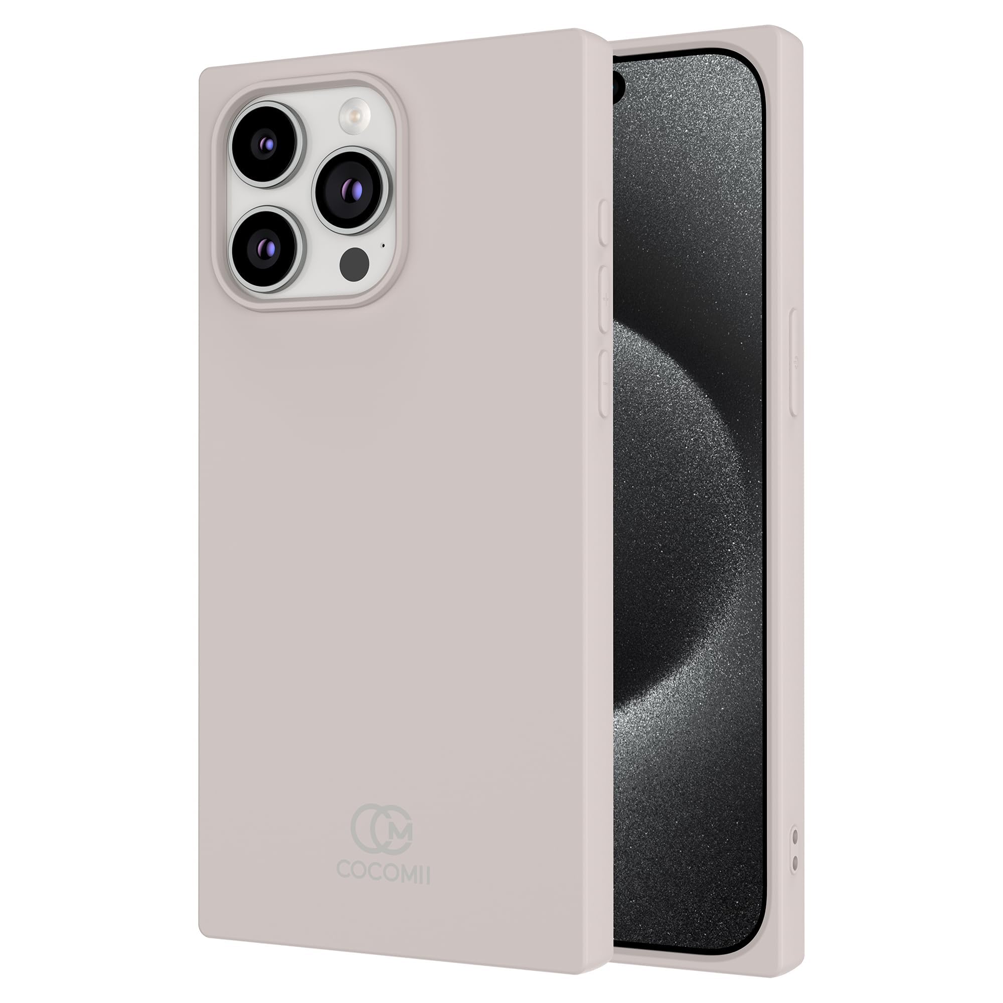 Cocomii - Rectangle Case Compatible with iPhone 15 Pro Max - Soft Touch Silicone, Microfiber Lining, Women Girls Men, Protective Phone Case for iPhone 15 Pro Max 6.7 inch, Antique White