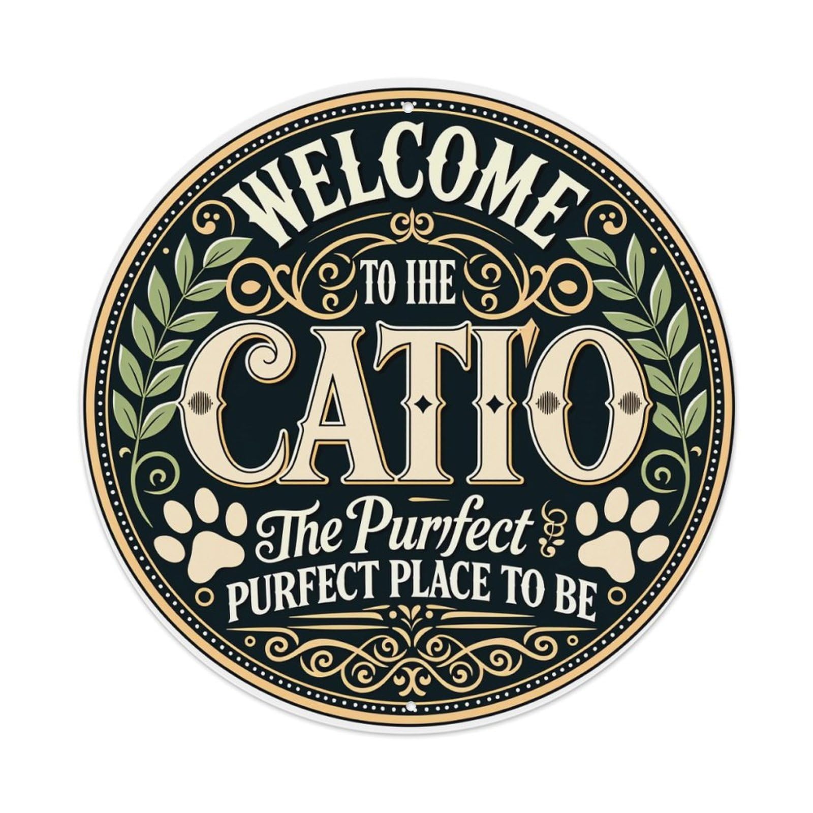 Rkundrne Vintage Welcome To The Catio The Purfect Purfect Place To Be Tin Sign Style Home Bar Garden Wall Plaque Decor Metal Poster 8X12 Inch