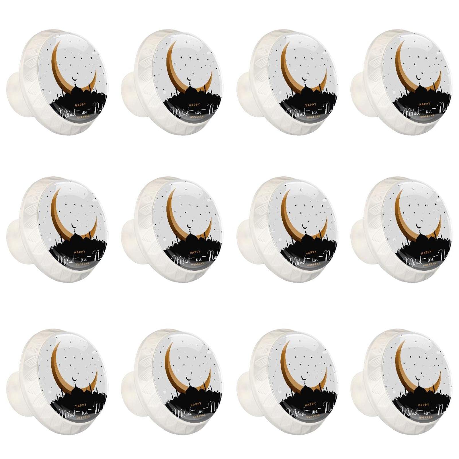 Boutons d'armoires de cuisine ronds décoratifs finition soignée pour tiroir de commode x12