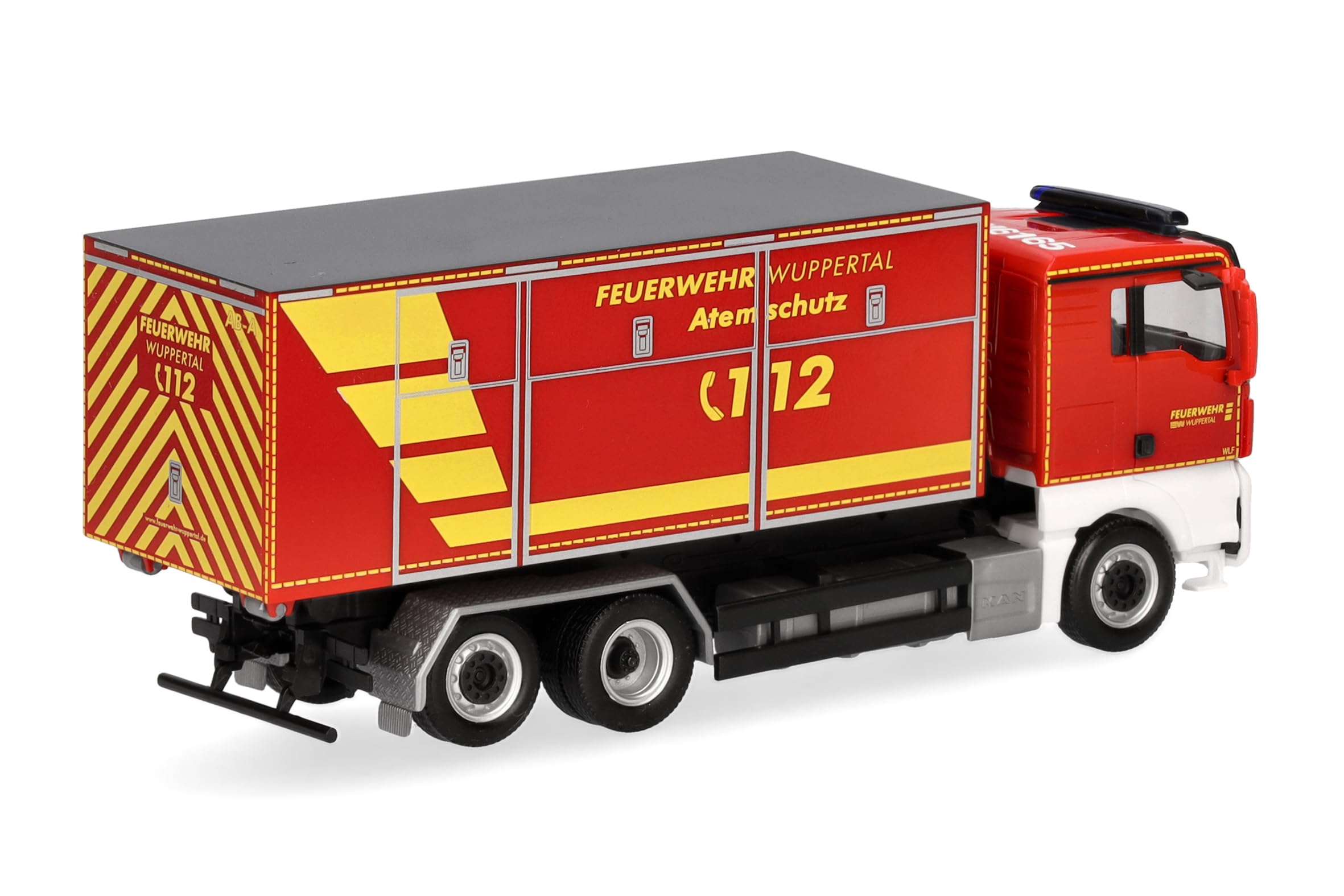 herpa Camion modèle Man TGX XL Euro6C, Camion de Pompiers Wuppertal (Rhénanie du Nord-Westphalie/Wuppertal), véhicule d'intervention, Miniature à l'échelle 1:87, Objet de Collection, fabriqué en