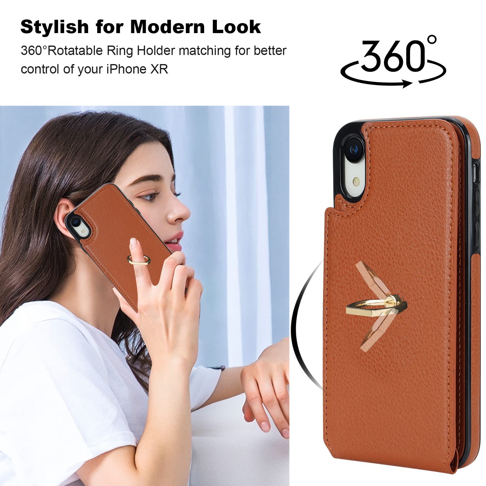 Folosu Compatible With IPhone XR Case Wallet With Card