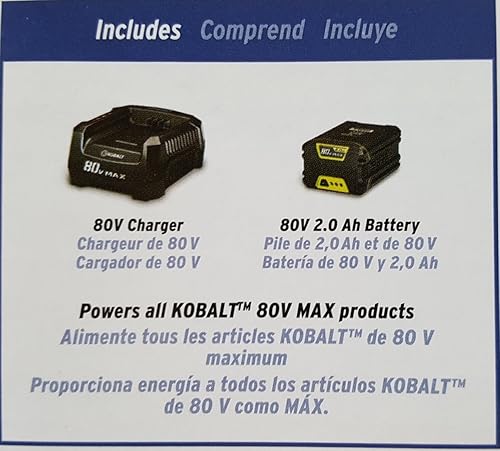 Kobalt desbrozadora 80-volt máx. 16 pulgadas recta sin escobillas inalámbrica con cargador t batería 2,0-Ah