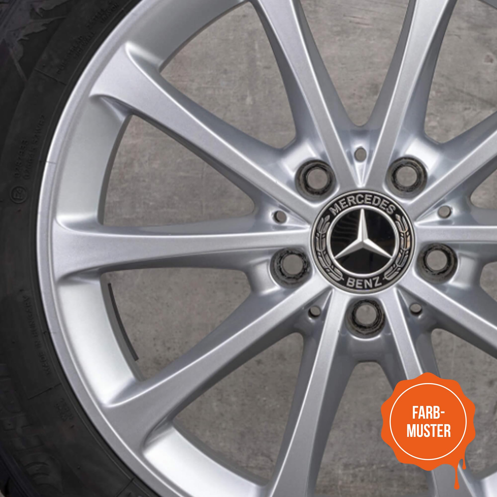 Felgenlack | passend für Farbton Mercedes vanadiumsilber DB9-788 | High-Solid | 1K Original OEM Felgenlack | Lackdose 1000 ml | für Reparatur- als auch Komplettlackierung