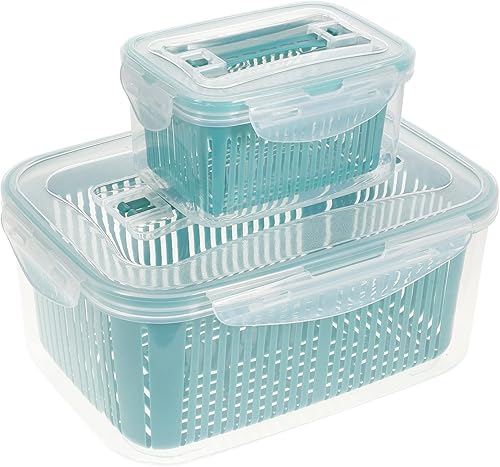 UPKOCH Caja de almacenamiento para refrigerador, contenedor de cereales, caja de almacenamiento de alimentos, contenedores de alimentos de vidrio,