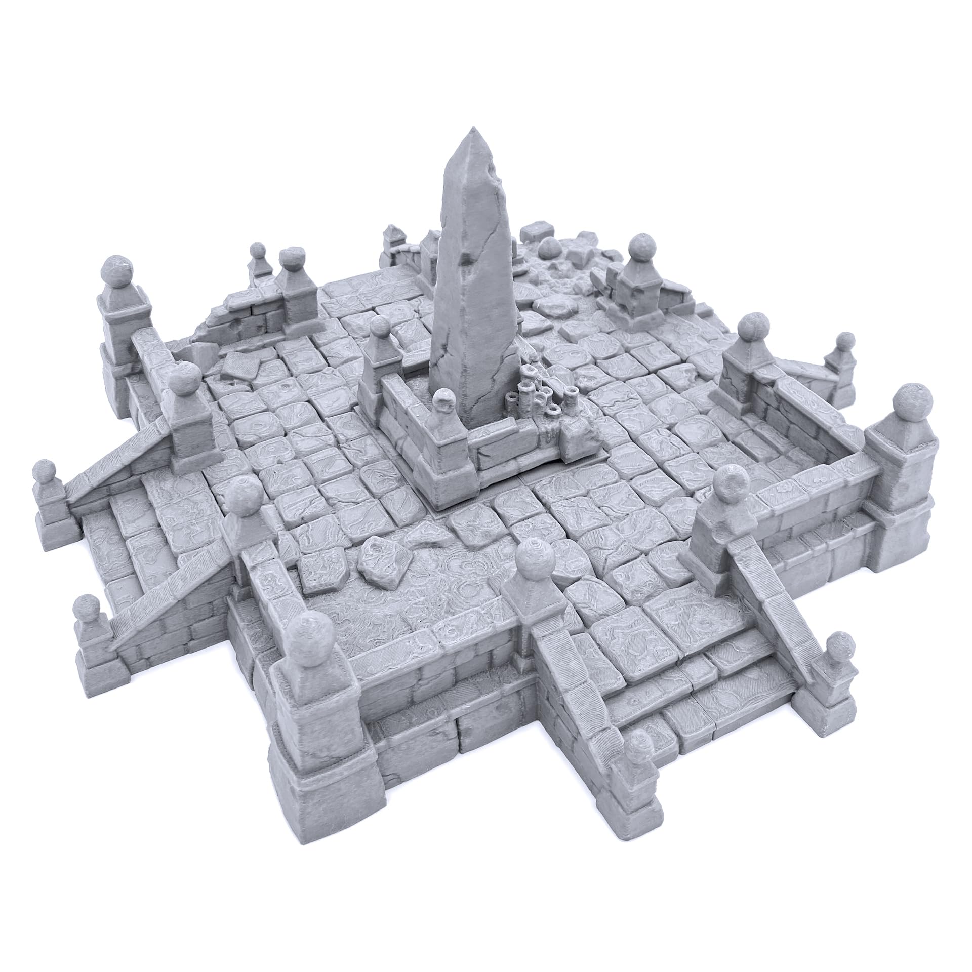 EnderToys City Ruins (Central Square) - DND Terrain - 28mm Scenery for Tabletop Miniatures