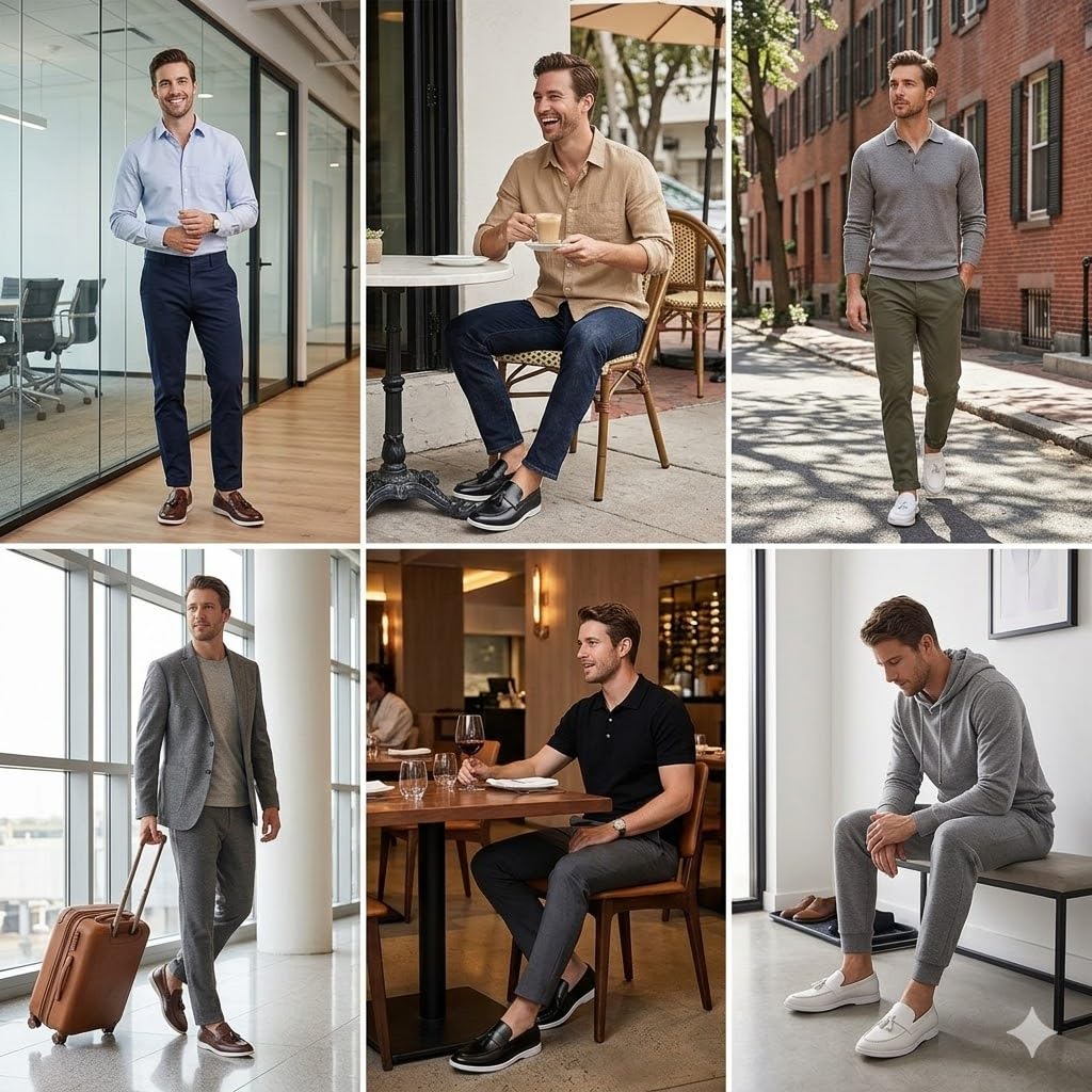 Mocasines con Borlas para Hombre Zapatos Casuales de Vestir Ligeros y Cómodos de Cuero Suave para Oficina Negocios Boda Eventos